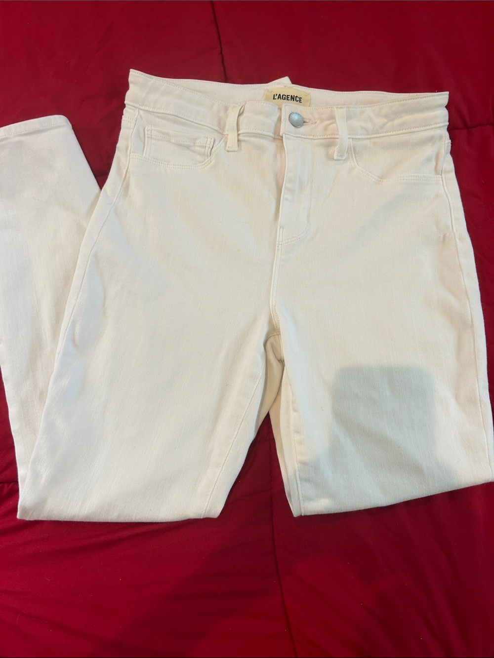 L’Agence Margot High Rise Crop Skinny Jeans | Blanc White | Size 27